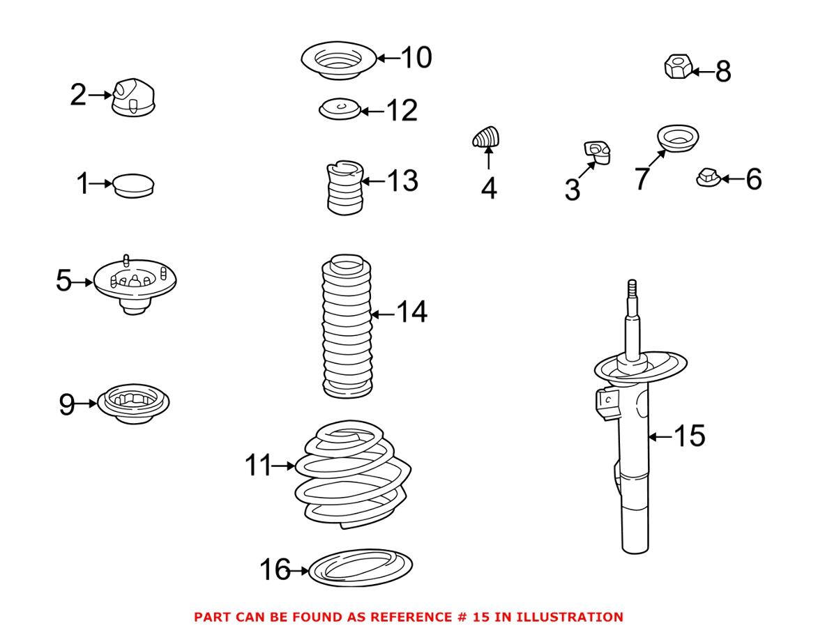 BMW Strut Assembly - Front Driver Side (w/ EDC) 31311091557